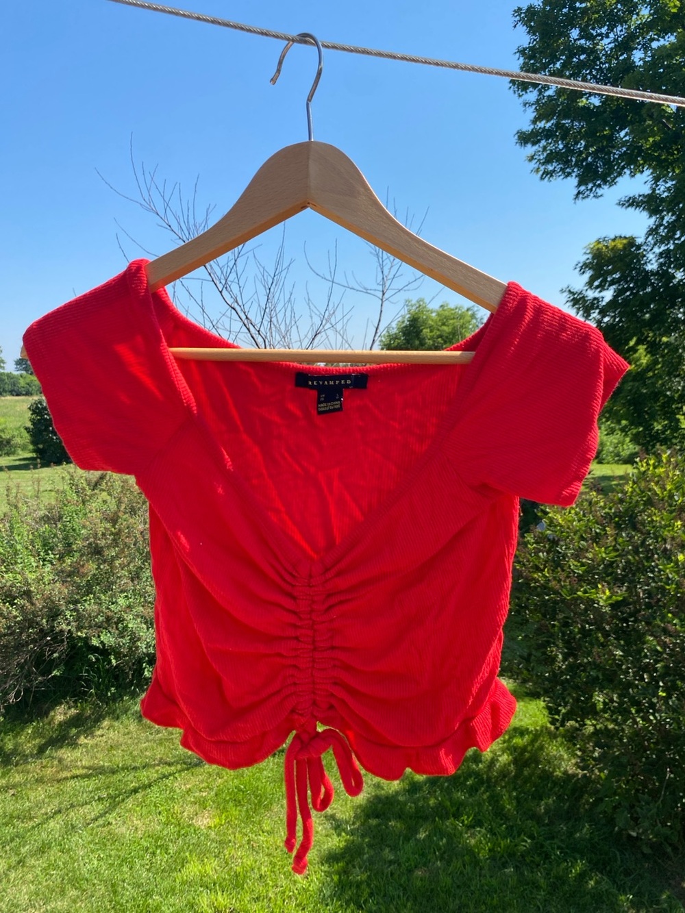 Cropped Red Shirt